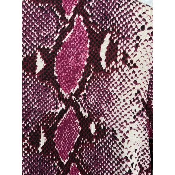 Diane von Furstenberg Purple Snake Print Reina Long Sleeve Dress Silk Sz 6 - Picture 14 of 14